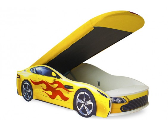 Детская кровать-машина Бондмобиль желтый