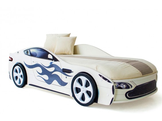 Детская кровать-машина Бондмобиль белый