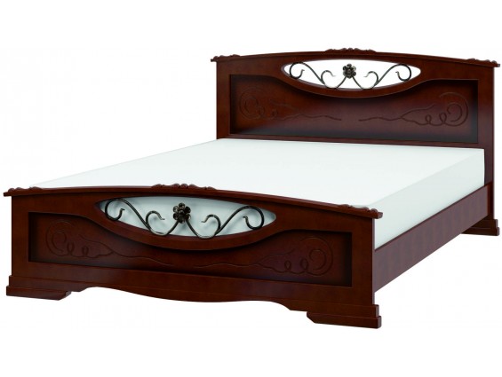 Кровать из массива Елена-5 с элементами художественной ковки