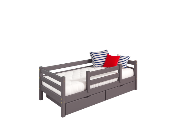 Односпальная детская кровать Вариант 4 Соня Лаванда с защитой по центру