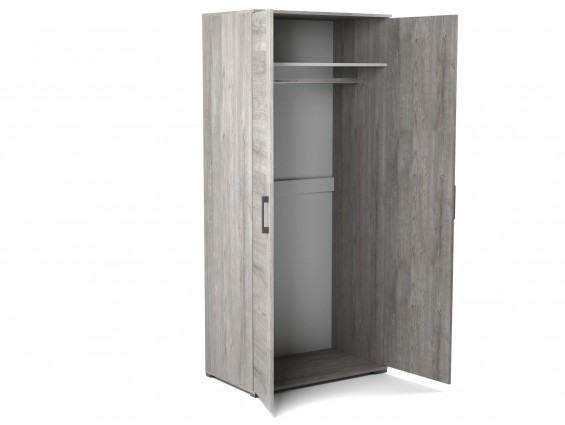 Шкаф Д-1 для одежды глубокий Денвер Риббек серый