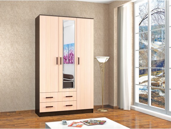 Шкаф комбинированный Лагуна (1,2) с зеркалом