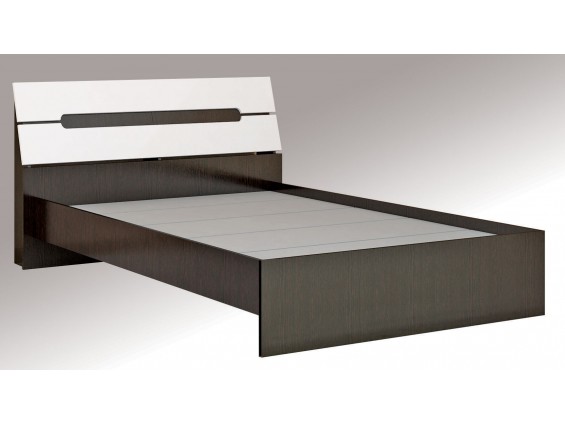 Двуспальная кровать Гавана (1,4м) венге/акрил белый