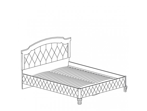 Двуспальная кровать 1800 МАРЛЕН №490 Кремовый белый